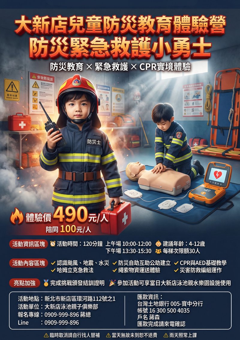 兒童防災教育體驗營 - 防災緊急救護小勇士